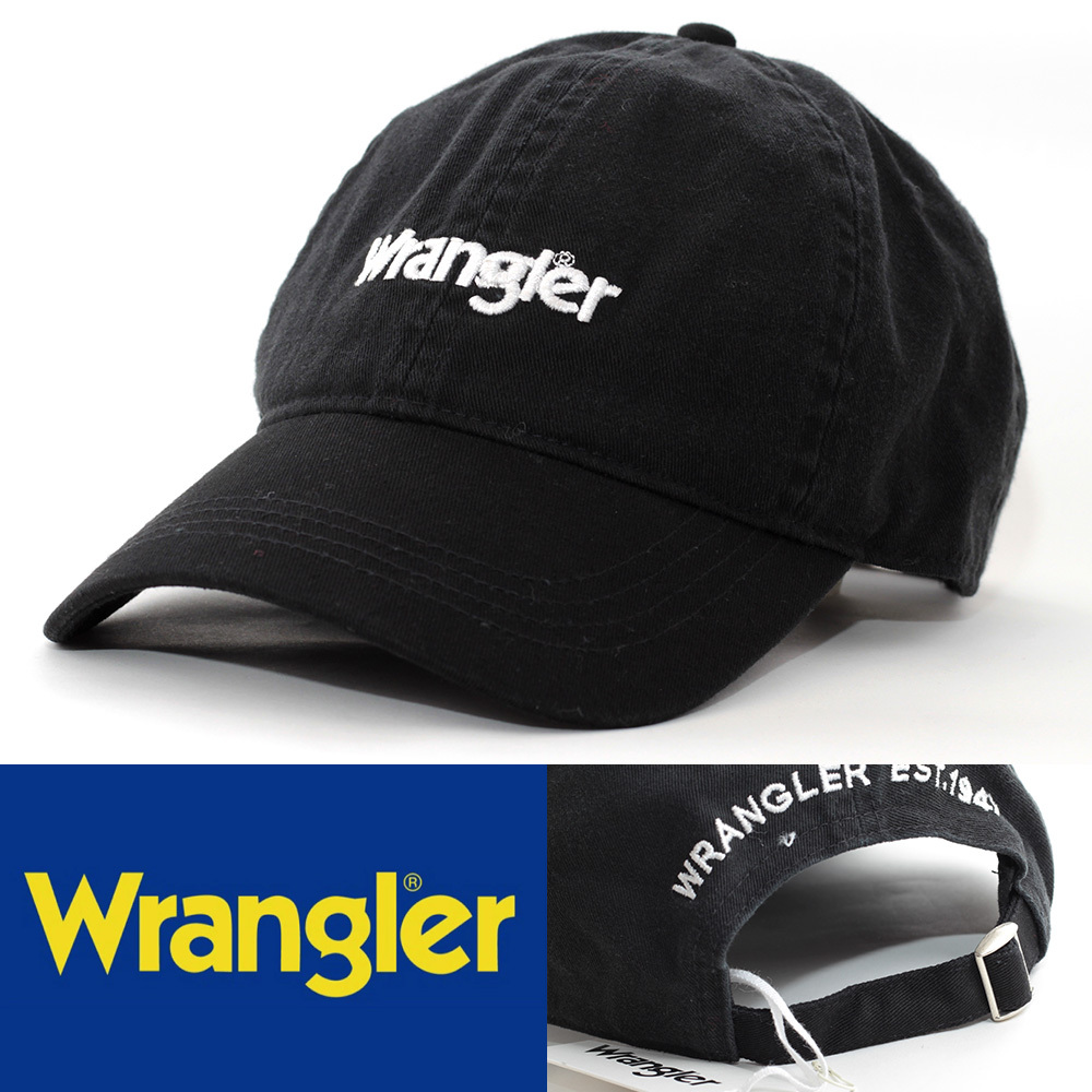 ローキャップ 帽子 ラングラー WRANGLER Washed Logo Cap 19431659 ブラック 海外モデル アメリカ ジーンズブランド_WRANGLER Washed Logo Cap