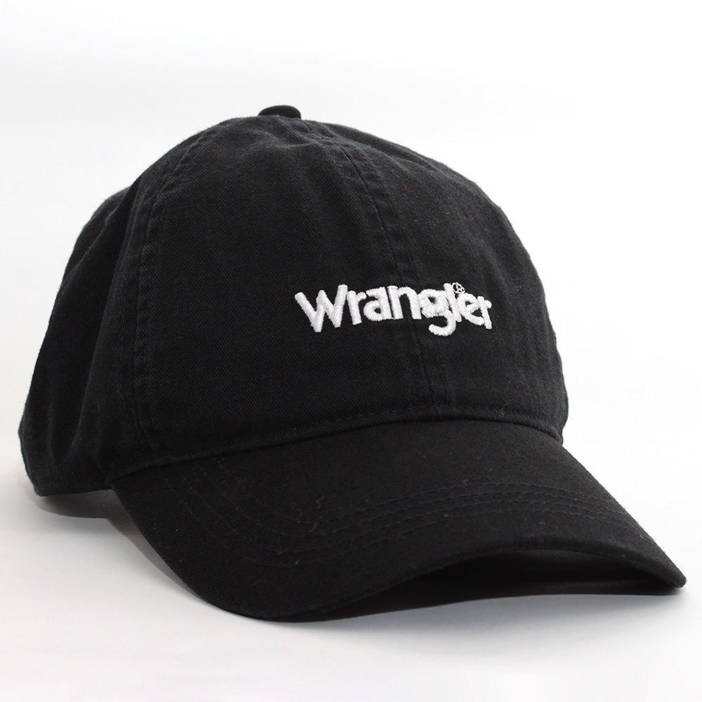 ローキャップ 帽子 ラングラー WRANGLER Washed Logo Cap 19431659 ブラック 海外モデル アメリカ ジーンズブランド_Faded Black