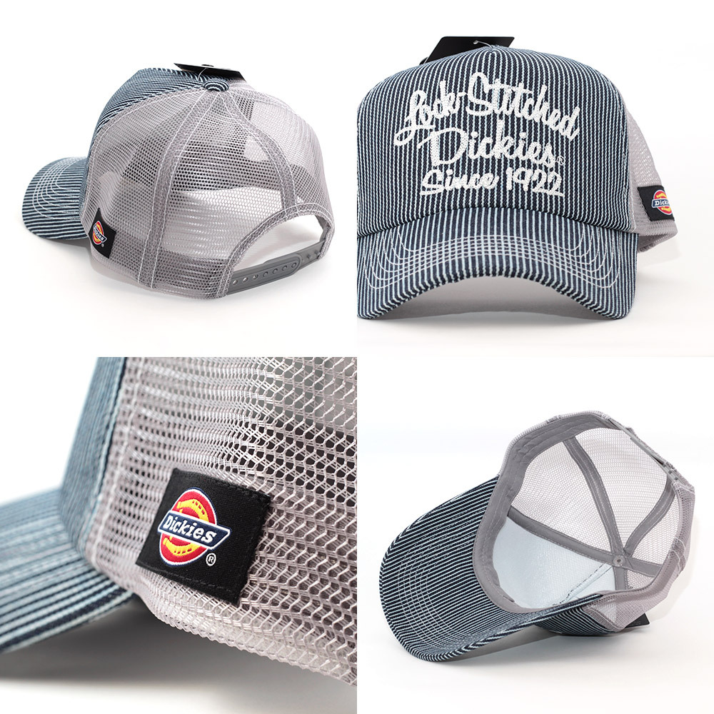 メッシュキャップ 帽子 メンズ DICKIES ディッキーズ Amerian casual mesh cap ヒッコリーストライプ 18416700-45 USA アメリカンブランド_Product Details
