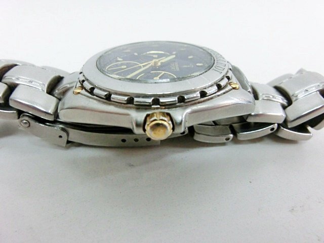 キングラムfhi☆トラサルディ QZ TS-2003 スポーツ 紺文字盤 クロノグラフ メンズ腕時計【中古】の画像5