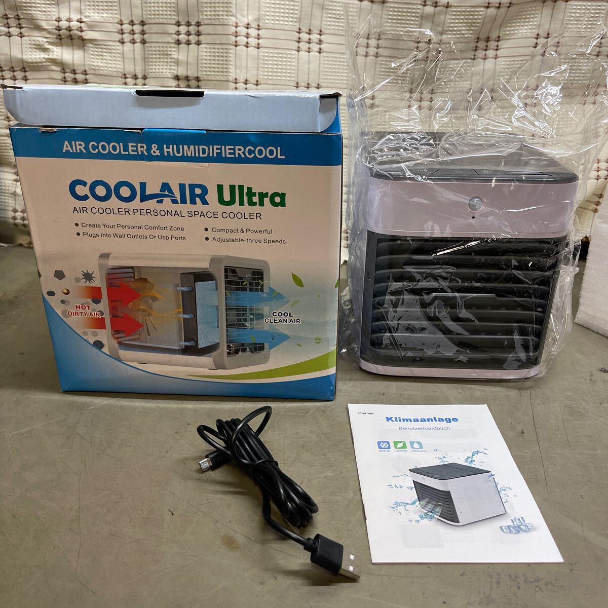 CoolAir Ultra パーソナルクーラー 卓上扇風機 冷風扇 冷風機 扇風機 エアコン 卓上クーラー 省エネ 送風機【未使用】_画像1