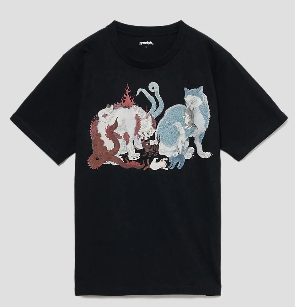 送料無料 猫又親子図 石黒亜矢子 Tシャツ Lサイズ グラニフ 送料無料 猫又親子図 石黒亜矢子 Tシャツ Lサイズ グラニフ