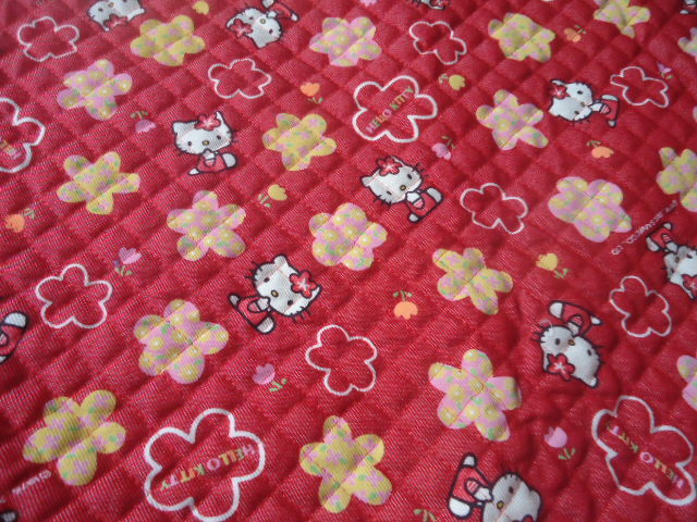  Sanrio Hello Kitty / Kitty стеганое полотно ткань / ткань / стеганый :108×50cm/2000 год производства / retro 