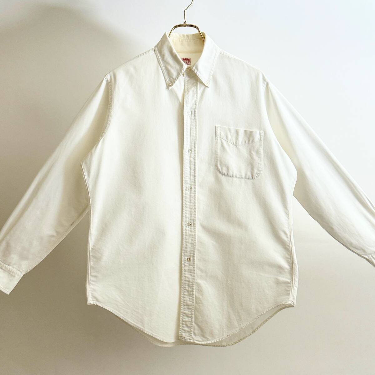  rare { White OX / 6 Button / 15-2 }60s 70s[ Brooks Brothers 6 button white OX oxford BD shirt Vintage ]
