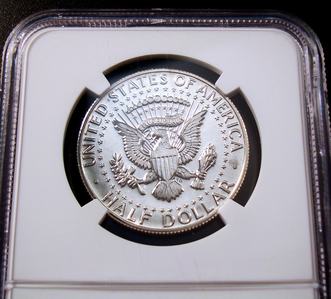 ●アメリカ 1966年 NGC SMS MS66-DDO DOUBLED PROFILE ケネディ 50セント銀貨_画像2