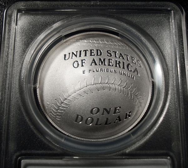 ●アメリカ 2014 PCGS PR70DC FirstStrike 野球殿堂博物館75周年記念 1ドル銀貨_画像2