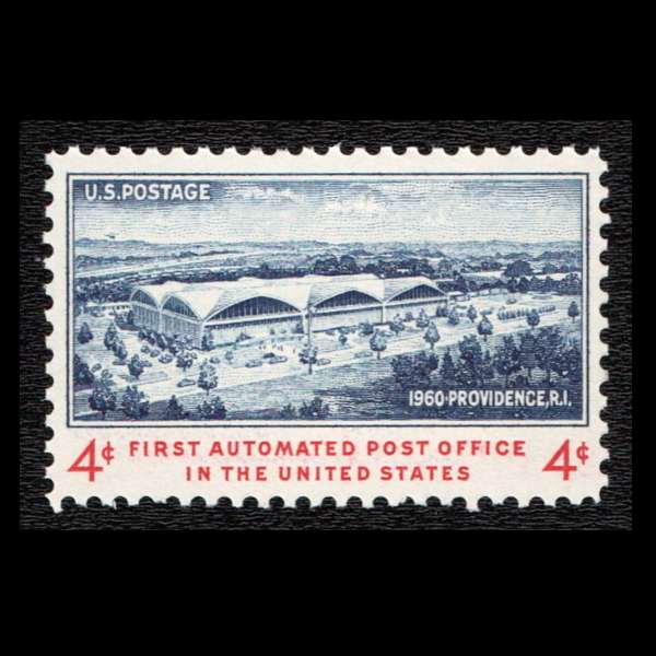 ■アメリカ切手　1960年　最初の自動郵便局 / ロードアイランド州プロビデンス_画像1