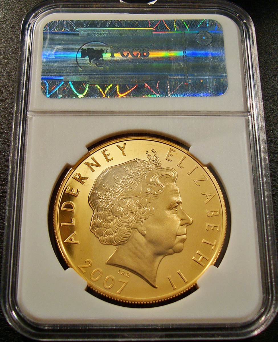 ●英領オルダニー 2007年 PCCB PROOF-MS70 ウィリアム3世 & メアリー2世 5ポンド銀貨 GILT ★_画像2