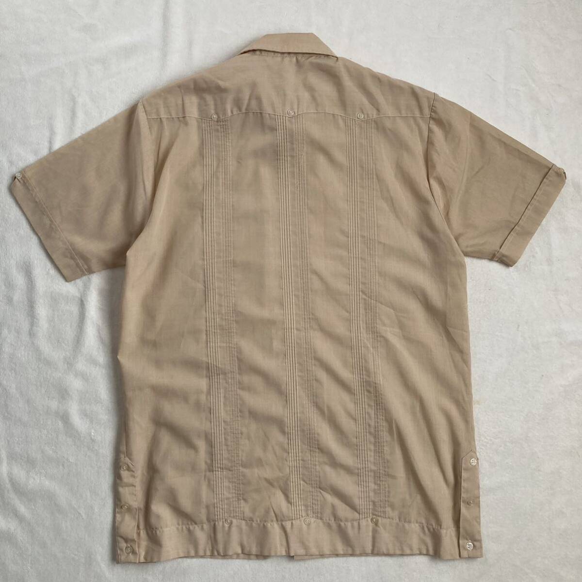 80s ROMANI キューバシャツ 韓国製 刺繍半袖シャツ M オープンカラー_画像7