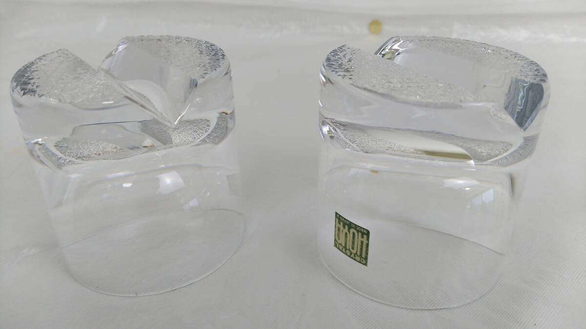 HOYA ロックグラス 2客 保谷硝子 ホヤ クリスタルガラス グラス コップ 洋食器 食器の画像4