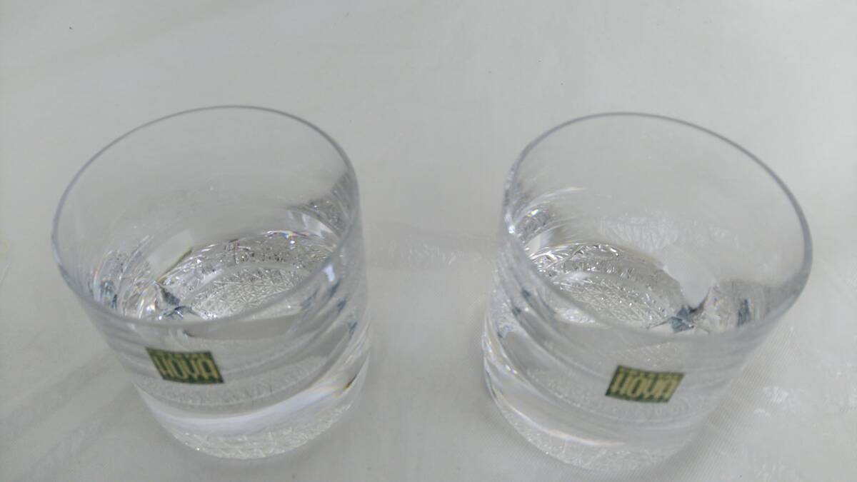 HOYA ロックグラス 2客 保谷硝子 ホヤ クリスタルガラス グラス コップ 洋食器 食器の画像2