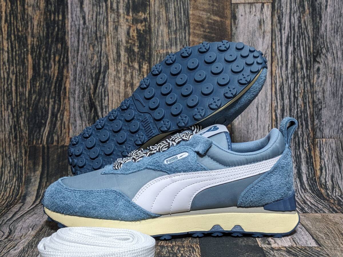  remainder little 23.5cm/US5.5 PUMA RIDER FV AMI inspection 386668-01 @17600 jpy suede ami natural leather original leather low lady's LOW blue gray 
