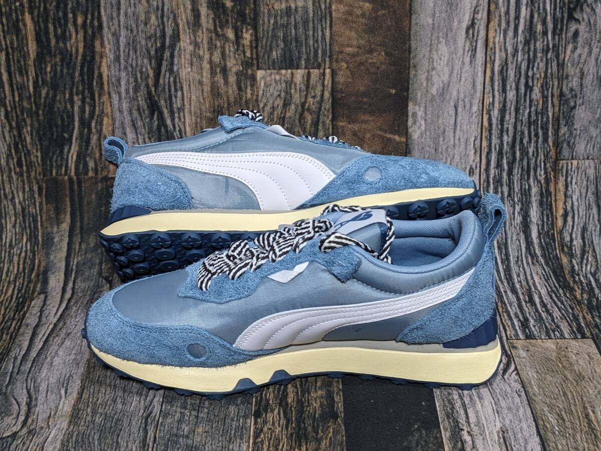  remainder little 23.5cm/US5.5 PUMA RIDER FV AMI inspection 386668-01 @17600 jpy suede ami natural leather original leather low lady's LOW blue gray 