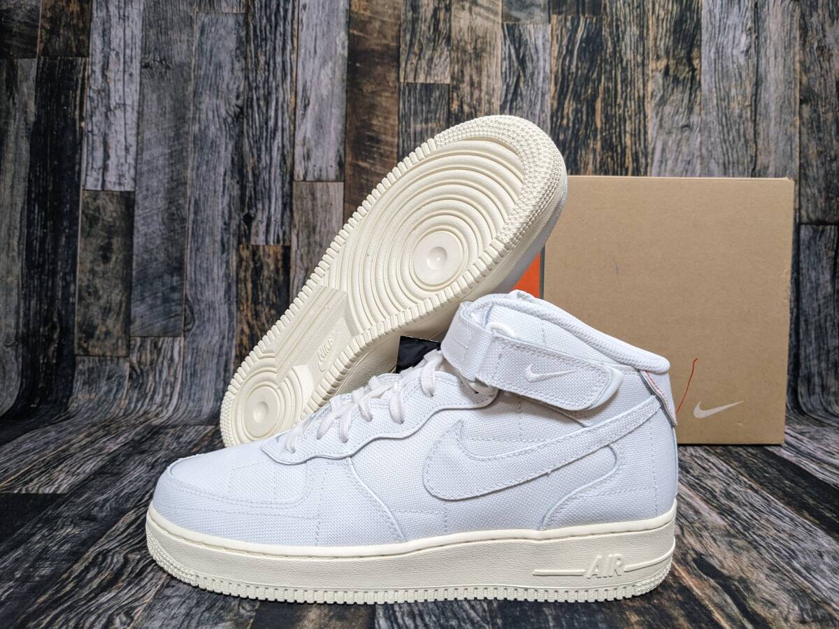 残少 24.5cm/US7.5 NIKE WMNS AIR FORCE 1 '07 MID LX 検 DZ4866-121 レディース エアフォース ミッド キャンバス サミットホワイト/白_画像2