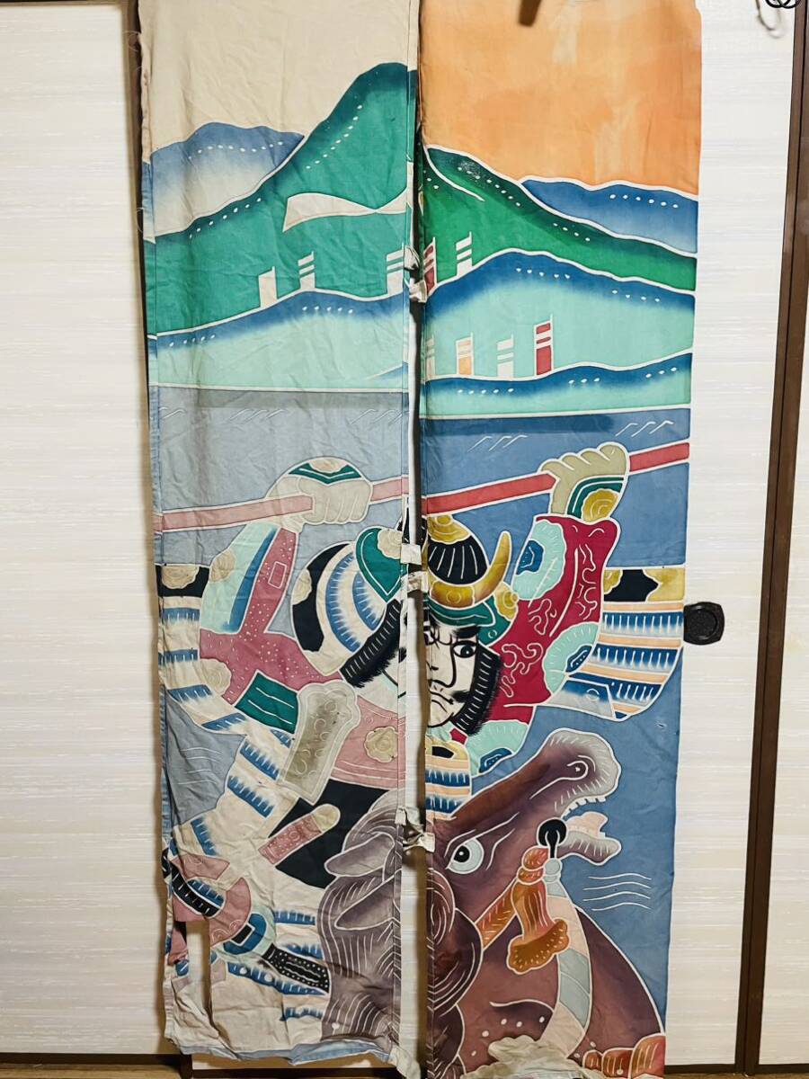 アンティーク ミニのぼり旗 177cmx41cm 2枚_画像1