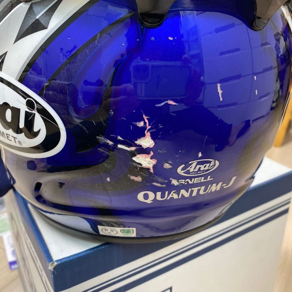 Arai フルフェイス クァンタムJエースブルーサイズ61-62XLアライヘルメットの画像4