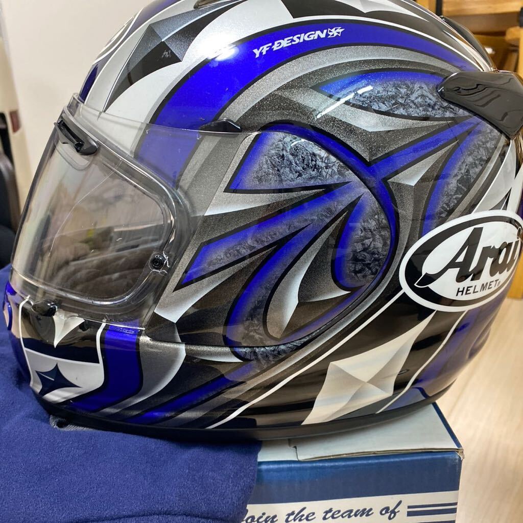 Arai フルフェイス クァンタムJエースブルーサイズ61-62XLアライヘルメットの画像5