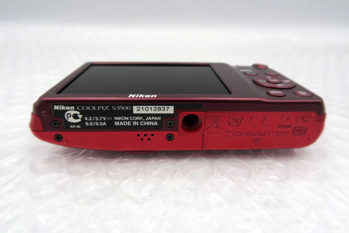 ★【ト足】NIKON ニコン COOLPIX S3500 コンパクト デジタルカメラ 赤 レッド CBZ01ZZA94_画像4