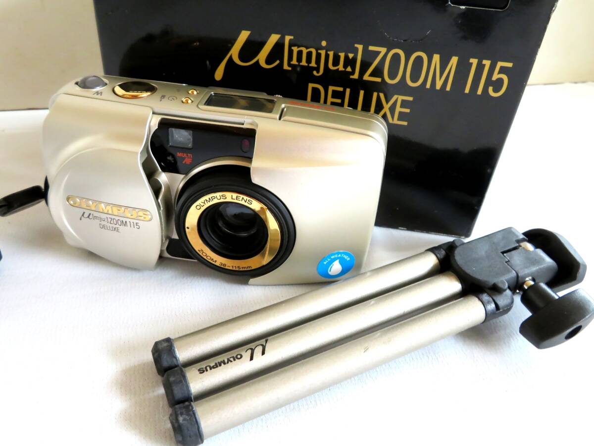 ●【ト足】OLYMPUS μ ZOOM 115 DELUXE セット オリンパス ミュー フィルムカメラ シャンパンゴールド CA095ZZG03の画像1