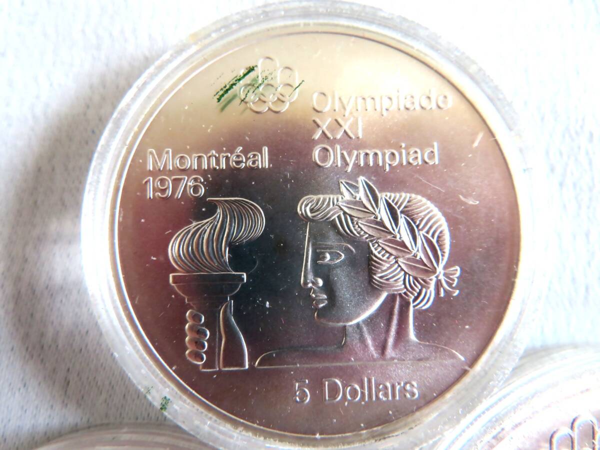 ●【ト足】②銀貨 まとめ売り セット Montrial 1976 Olympiade XXI 10 5 Dollars ELIZABETH Ⅱ カナダ 1974 CE682ZZG23の画像2