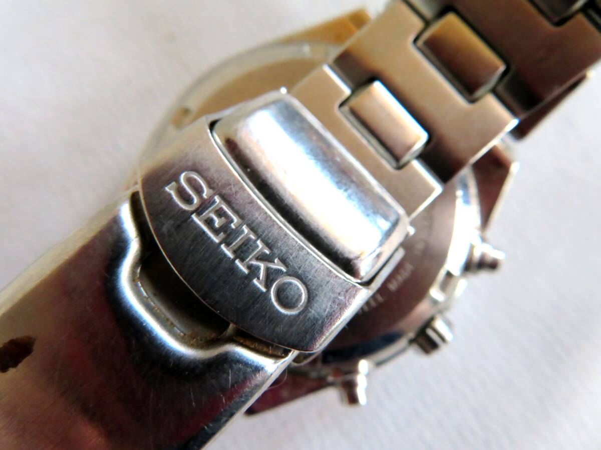 ●【ト足】SEIKO S セイコー 腕時計 クロノグラフ ALARM ブラック文字盤 メンズ 男性 1N0092 0AAO CBZ01ZZG08_画像8