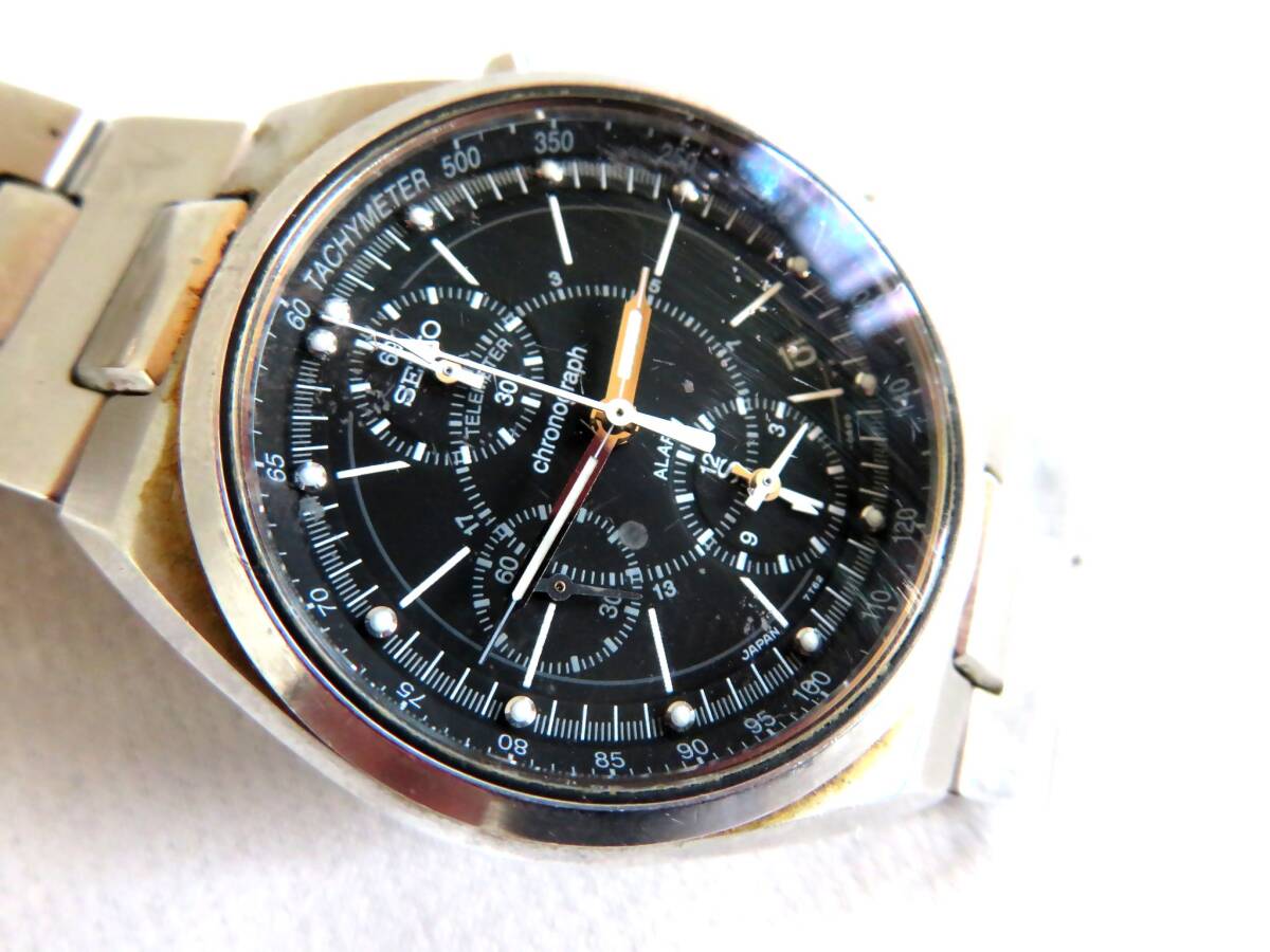 ●【ト足】SEIKO S セイコー 腕時計 クロノグラフ ALARM ブラック文字盤 メンズ 男性 1N0092 0AAO CBZ01ZZG08_画像9