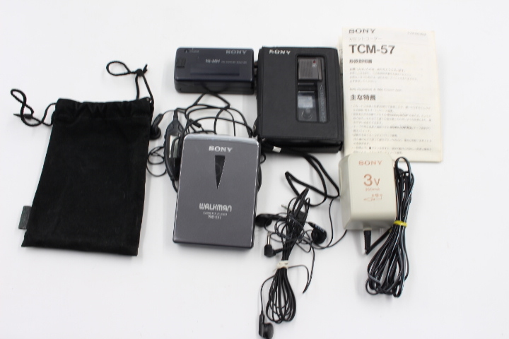 ☆【ト足】SONY ウォークマン カセットプレーヤー まとめ WM-EX1 TCM-57 付属品 取扱説明書あり CE672ZZH34の画像1