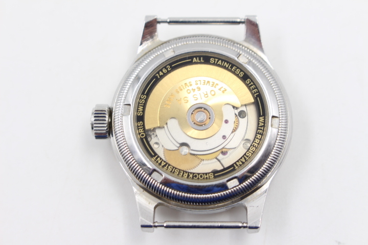 ☆【ト足】 ORIS オリス 7462 ポインターデイト ボーイズ 腕時計 AT 27石 ビッグクラウン スモセコ フェイスのみ CE679ZZH41の画像4