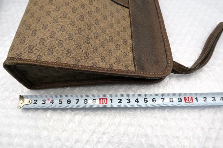 ★【ト足】GUCCI グッチ セカンドバッグ 総柄 67-039-5466 COZ01ZZA82_画像10