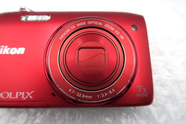 ★【ト足】NIKON ニコン COOLPIX S3500 コンパクト デジタルカメラ 赤 レッド CBZ01ZZA94_画像8