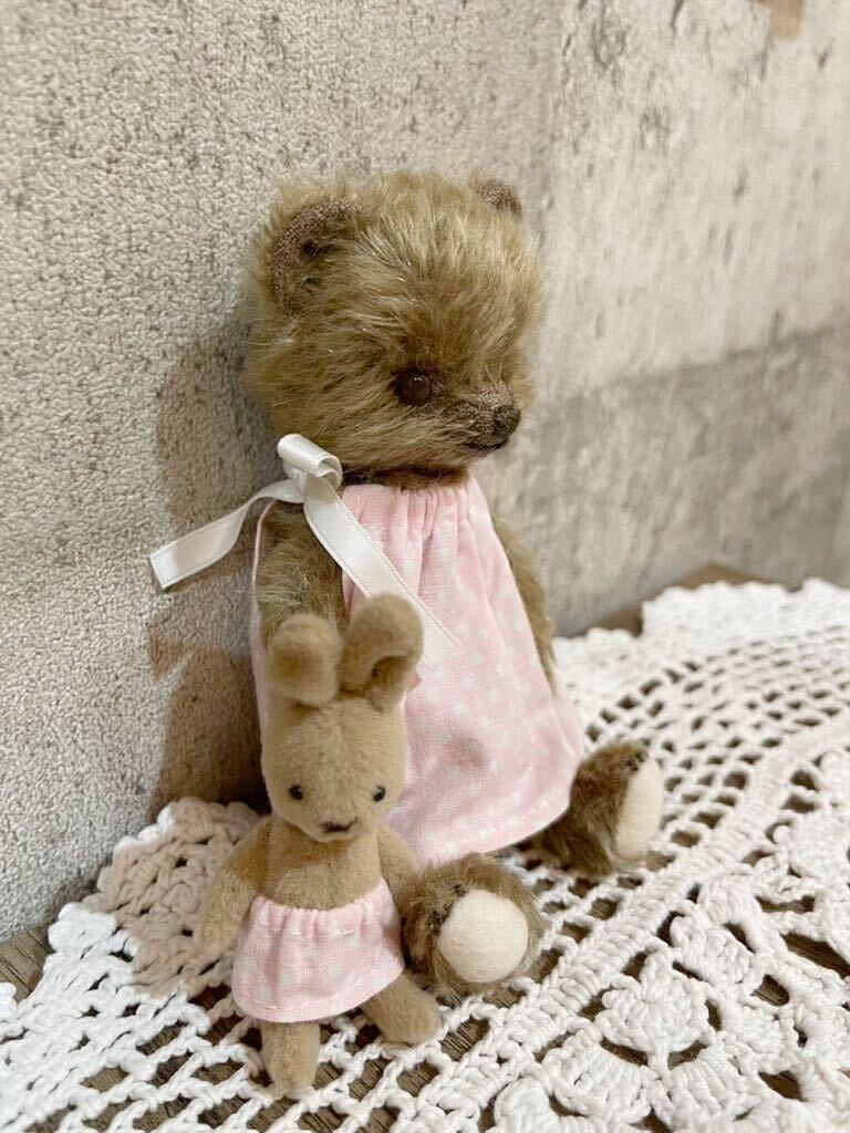 himitsu works /milk choco bear テディベア ハンドメイド アンティーク ビンテージ ぬいぐるみ くま の画像1