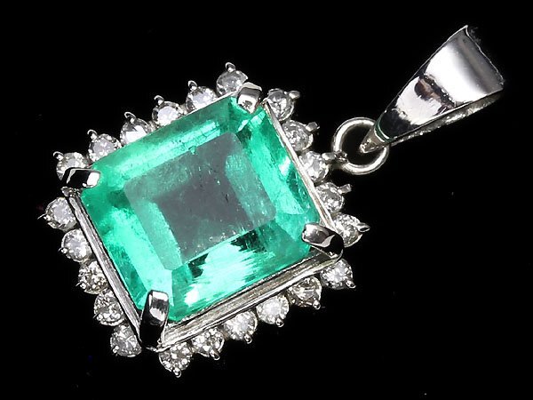 VL11366T【1円～】新品【RK宝石】≪Emerald≫ 極上エメラルド 大粒1.75ct 極上ダイヤモンド Pt900 高級ペンダントヘッド ネックレスの画像1