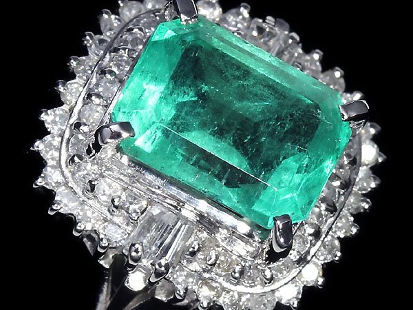 UZ11352T【1円～】新品【RK宝石】≪Emerald≫ テリのある輝き!! 極上エメラルド 大粒2.264ct 極上ダイヤモンド Pt900 高級リング ダイヤ_画像2