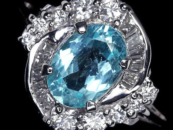 IML10939SS【売り切り】新品【RK宝石】≪Paraiba≫ 極上パライバトルマリン 特大1.232ct 極上ダイヤモンド 0.53ct Pt900 超高級リングの画像1