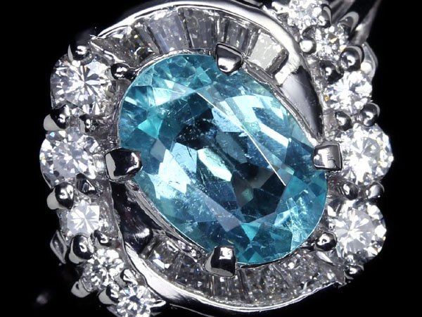 IML10939SS【売り切り】新品【RK宝石】≪Paraiba≫ 極上パライバトルマリン 特大1.232ct 極上ダイヤモンド 0.53ct Pt900 超高級リングの画像3