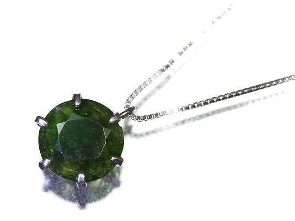クリスマスツリー特価! 天然デマントイドガーネット Garnet》希少宝石 OO9930SS【売り切り】新品【RK宝石】《Demantoid 大粒1.55ct!! 高級ネックレス Pt850 Pt900 ガーネット