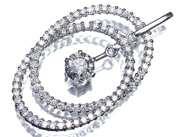 【在庫限り】 脇石極上ダイヤ 特大1.044ct ILR9353SS【売り切り】新品【RK宝石】天然ダイヤモンド 1.43ct ネックレス 超高級ペンダントヘッド K18WG ダイヤモンド