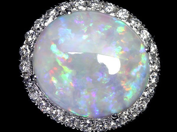 KO11377T【1円～】新品【RK宝石】≪opal≫ 魅惑の遊色!! 極上オパール 特大6.45ct!! 極上ダイヤモンド Pt850 高級リング ダイヤの画像3