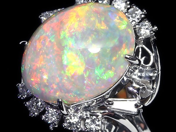 MI11355T【1円～】新品【RK宝石】≪opal≫ 魅惑の遊色!! 極上オパール 大粒3.81ct!! 極上ダイヤモンド Pt900 高級リング ダイヤ_画像4