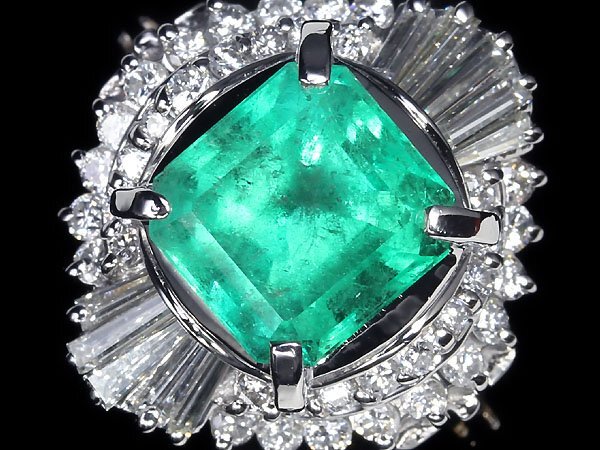 ZM11354T【1円～】新品【RK宝石】≪Emerald≫ 極上エメラルド 大粒2.26ct!! 極上ダイヤモンド 総計0.74ct Pt900 超高級リング ダイヤの画像1