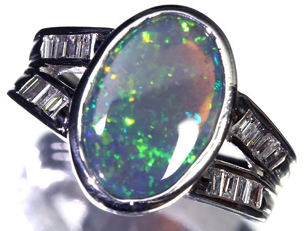 UI11382T【1円～】新品【RK宝石】≪opal≫ 神秘の宝石!! 上質ブラックオパール 大粒2.75ct!! 極上ダイヤモンド Pt900 高級リング ダイヤの画像1