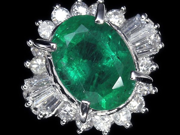 MZ11357T【1円～】新品仕上【RK宝石】ジュエリーマキ 極上エメラルド 大粒1.23ct!! 極上ダイヤモンド Pt850 高級リング ダイヤの画像1