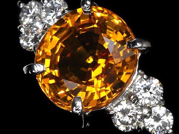 RM10973SS【1円～】新品【RK宝石】≪Sapphire≫ 極上ゴールデンサファイア 特大3.644ct!! 極上ダイヤモンド Pt900 超高級リング ダイヤの画像4