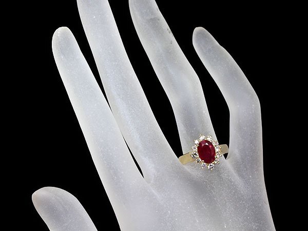 KL11216T【1円～】新品仕上【RK宝石】《Ruby》濃厚ルビーレッド!! 極上ルビー 大粒1.55ct!! 極上ダイヤモンド K18 高級リング ダイヤの画像4