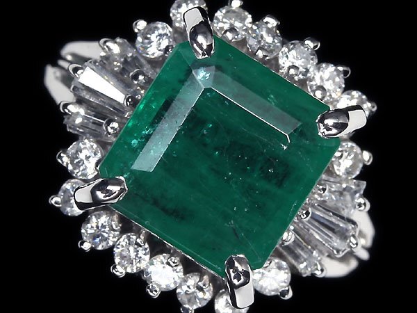 MM11291S【1円～】新品仕上【RK宝石】≪Emerald≫ 天然エメラルド 大粒2.25ct 極上ダイヤモンド 総計0.55ct Pt900 高級リング ダイヤの画像1