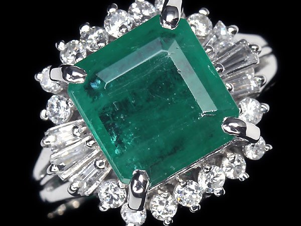 MM11291S【1円～】新品仕上【RK宝石】≪Emerald≫ 天然エメラルド 大粒2.25ct 極上ダイヤモンド 総計0.55ct Pt900 高級リング ダイヤの画像2