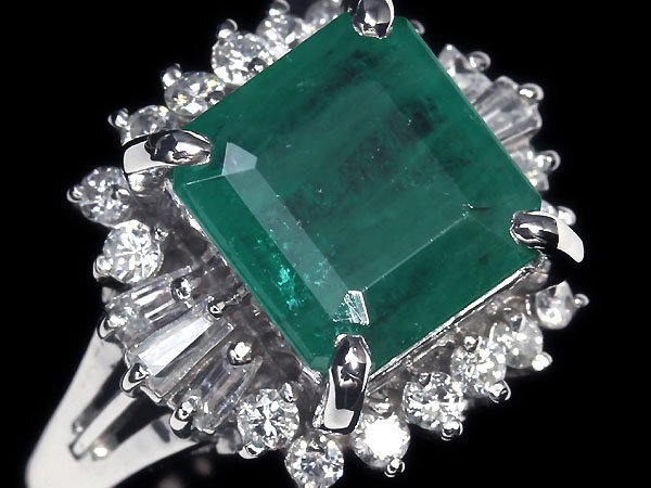 MM11291S【1円～】新品仕上【RK宝石】≪Emerald≫ 天然エメラルド 大粒2.25ct 極上ダイヤモンド 総計0.55ct Pt900 高級リング ダイヤの画像3