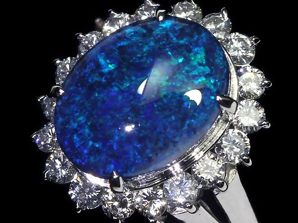 MR11300S【1円～】新品仕上【RK宝石】≪opal≫ 天然ブラックオパール 大粒2.54ct 極上ダイヤモンド 総計0.59ct Pt900 高級リング ダイヤの画像4