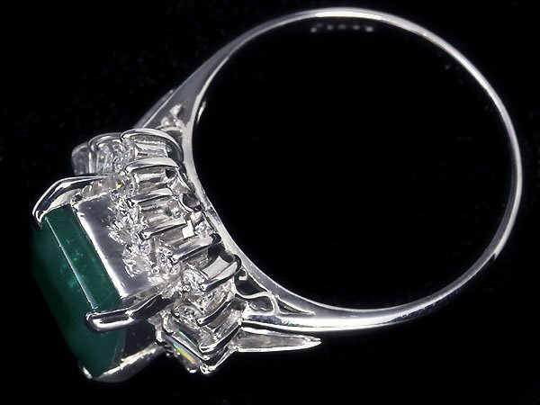 MM11291S【1円～】新品仕上【RK宝石】≪Emerald≫ 天然エメラルド 大粒2.25ct 極上ダイヤモンド 総計0.55ct Pt900 高級リング ダイヤの画像4