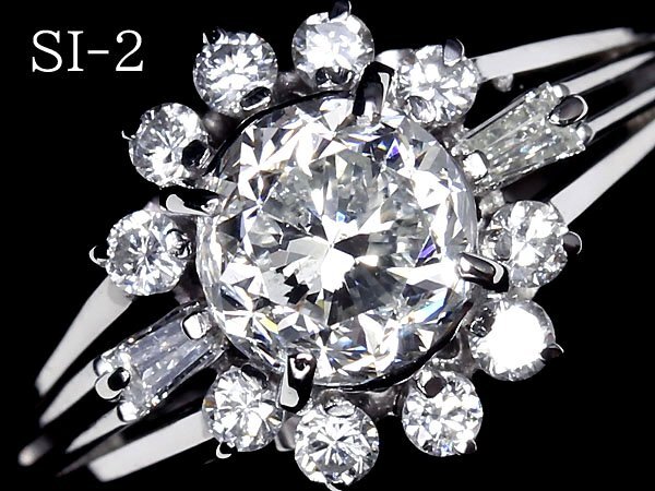 IVL11165SS【1円～】新品仕上【RK宝石】《Diamond》SI-2 極上ダイヤモンド 特大1.007ct!! 極上脇石ダイヤモンド Pt900 超高級リング ダイヤの画像1